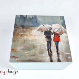 Square lacquer box with Valentine theme